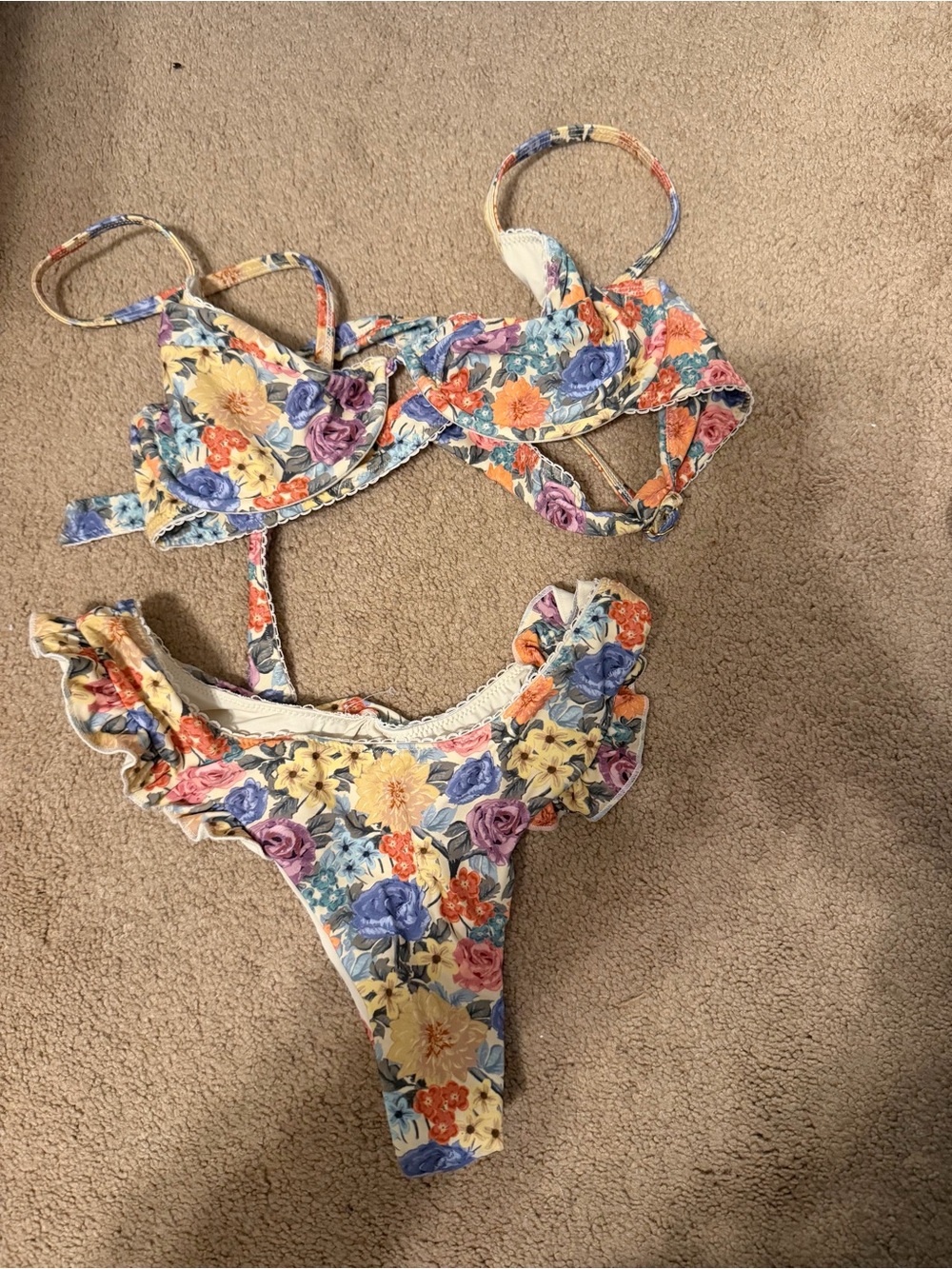 Blackbough Floral Ruffled Bikini Set - Multicolor